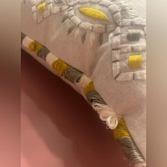 Anthropologie Georgia Cotton Embroidered Pillow - Picture 10 of 12